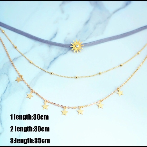 3 Pc Dainty Delicate Multilayer Choker Necklace - Picture 3 of 4